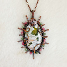 Load image into Gallery viewer, Ocean Jasper x Pink & Green Tourmaline Beaded Sun Pendant