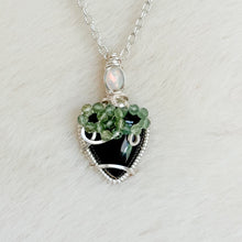 Load image into Gallery viewer, Opal x Black Onyx x Watermelon Tourmaline Blackberry Pendant
