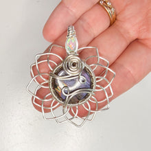 Load image into Gallery viewer, Opal x Rare Purple Labradorite Sunflower Pendant