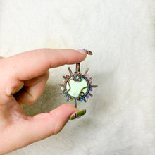 Load image into Gallery viewer, Chrysoprase x Rainbow Tourmaline Beaded Sun Pendant