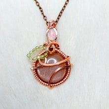 Load image into Gallery viewer, Opal x Peach Moonstone x Peridot Peach Pendant