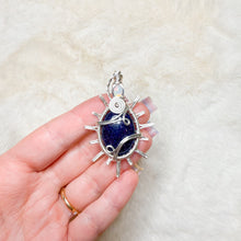 Load image into Gallery viewer, Opal x Blue Goldstone Sun Pendant