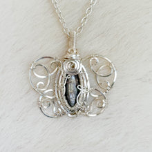 Load image into Gallery viewer, Black Sunstone Butterfly Pendant