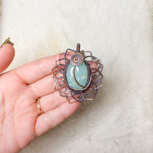 Load image into Gallery viewer, Chrysoprase Moon Sunflower Pendant