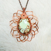 Load image into Gallery viewer, Lemon Chrysoprase Sunflower Pendant
