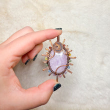 Load image into Gallery viewer, Kunzite x Rainbow Tourmaline Beaded Sun Pendant