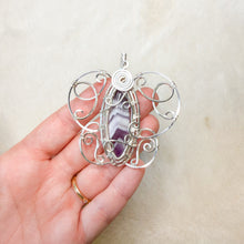 Load image into Gallery viewer, Chevron Amethyst Butterfly Pendant