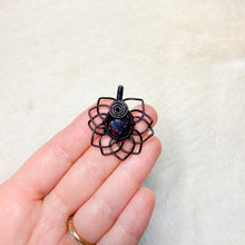 Load image into Gallery viewer, Black Opal Sunflower Pendant