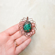 Load image into Gallery viewer, Malachite with Rivers of Azurite Sunflower Pendant