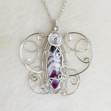 Load image into Gallery viewer, Chevron Amethyst Butterfly Pendant