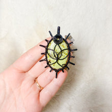 Load image into Gallery viewer, Green Opal Lotus Sun Pendant