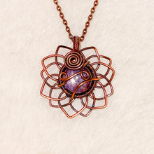 Load image into Gallery viewer, Star Ruby Sunflower Pendant
