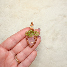 Load image into Gallery viewer, Strawberry Pendant- Ethiopian Opal, morganite &amp; peridot
