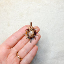 Load image into Gallery viewer, Peach Moonstone x Rainbow Tourmaline beaded Sun Pendant
