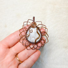 Load image into Gallery viewer, Crazy Lace Agate Sunflower Pendant
