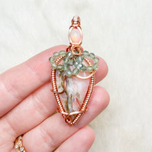 Load image into Gallery viewer, Opal, Peruvian Pink Opal, Watermelon Tourmaline Strawberry Pendant
