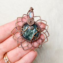 Load image into Gallery viewer, Opal x Seraphinite Sunflower Pendant

