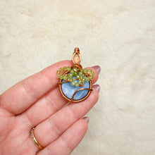 Load image into Gallery viewer, Blueberry Pendant- Ethiopian Opal, blue opal &amp; peridot
