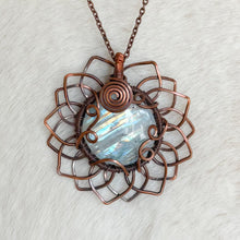Load image into Gallery viewer, Rainbow Moonstone Sunflower Pendant
