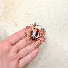 Load image into Gallery viewer, Rare Hexagonal Star Garnet Sunflower Pendant
