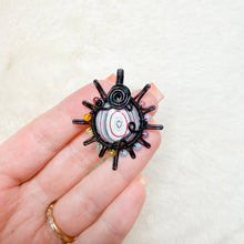 Load image into Gallery viewer, Fordite x Rainbow Tourmaline beaded Sun Pendant
