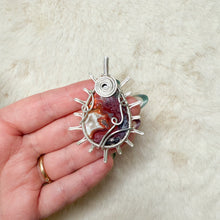 Load image into Gallery viewer, Crazy Lace Agate Sun Pendant
