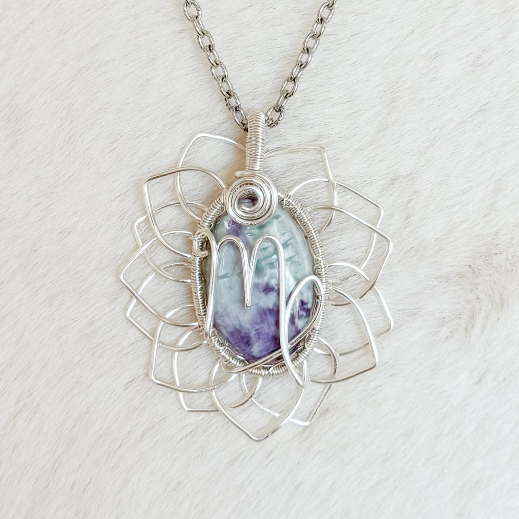 Virgo Kammererite Sunflower Pendant (last ever)