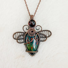 Load image into Gallery viewer, Garnet x Bloodstone Dragonfly Fairy Pendant
