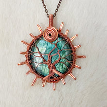 Load image into Gallery viewer, Labradorite Tree of Life Sun Pendant
