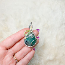 Load image into Gallery viewer, Last Ever Pear Pendant- Opal, emerald, peridot
