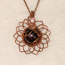 Load image into Gallery viewer, Opal x Star Garnet Sunflower Pendant
