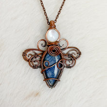 Load image into Gallery viewer, Mother of Pearl x Sapphire Dragonfly Fairy Pendant
