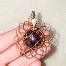 Load image into Gallery viewer, Opal x Star Garnet Sunflower Pendant
