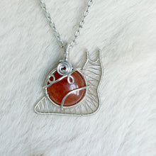 Load image into Gallery viewer, Peach Moonstone Snail Pendant
