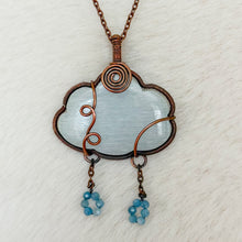 Load image into Gallery viewer, Selenite x Aquamarine Cloud Pendant (last one ever)
