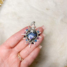 Load image into Gallery viewer, Opal x Labradorite x Tourmaline Beaded Sun Pendant
