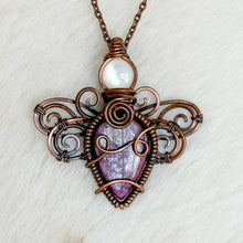 Load image into Gallery viewer, Mother of Pearl x Ruby Dragonfly Fairy Pendant
