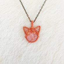 Load image into Gallery viewer, Rose Quartz Cat Pendant
