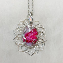 Load image into Gallery viewer, Opal x Pink Agate Sunflower Pendant
