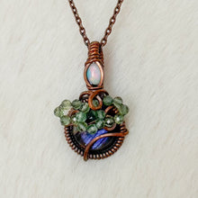 Load image into Gallery viewer, Opal x Labradorite x Watermelon Tourmaline Grape Pendant
