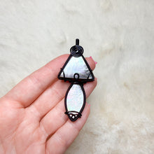 Load image into Gallery viewer, Black Mother of Pearl Mushroom Pendant
