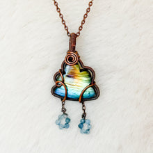 Load image into Gallery viewer, Labradorite x Aquamarine Cloud Pendant
