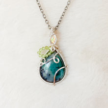 Load image into Gallery viewer, Last Ever Pear Pendant- Opal, emerald, peridot
