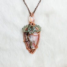 Load image into Gallery viewer, Opal, Peruvian Pink Opal, Watermelon Tourmaline Strawberry Pendant

