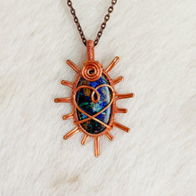 Load image into Gallery viewer, Azurite Heart Sun Pendant
