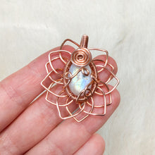 Load image into Gallery viewer, Rainbow Moonstone Mini Sunflower Pendant

