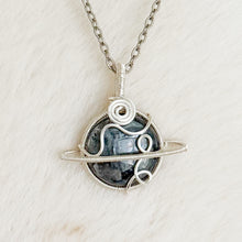 Load image into Gallery viewer, Larvikite Saturn Pendant
