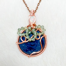 Load image into Gallery viewer, Opal x Sieber Agate x Watermelon Tourmaline Blueberry Pendant
