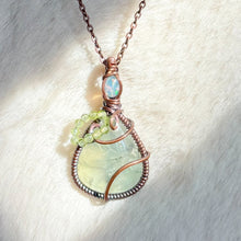 Load image into Gallery viewer, Last Ever Pear Pendant- Opal, prehnite, peridot
