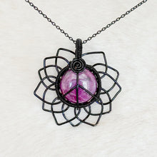 Load image into Gallery viewer, Ruby Peace Sunflower Pendant
